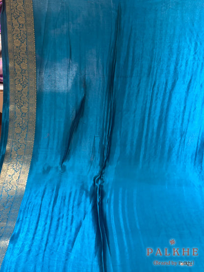 Blue Banarasi Rangkat in Silk