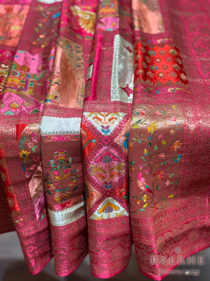 Pink Banarasi Rangkat in Silk