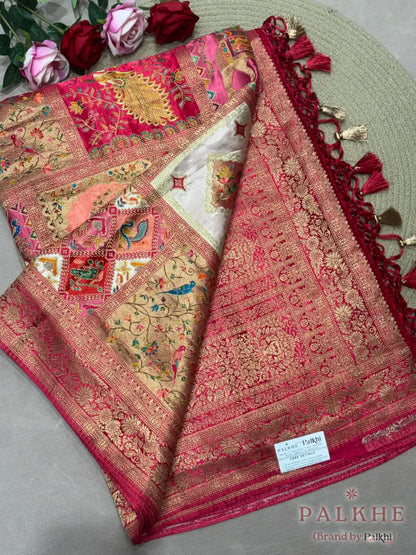 Pink Banarasi Rangkat in Silk