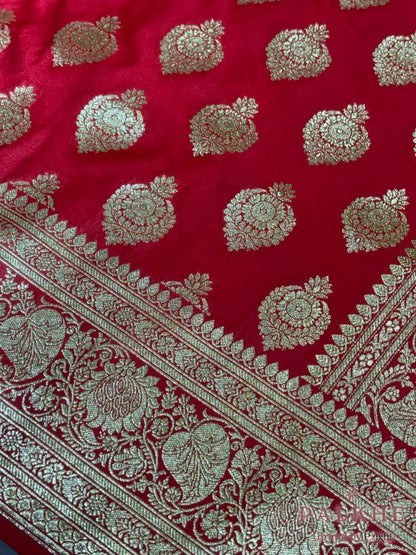 Red Banarasi Buttas in Pure Silk