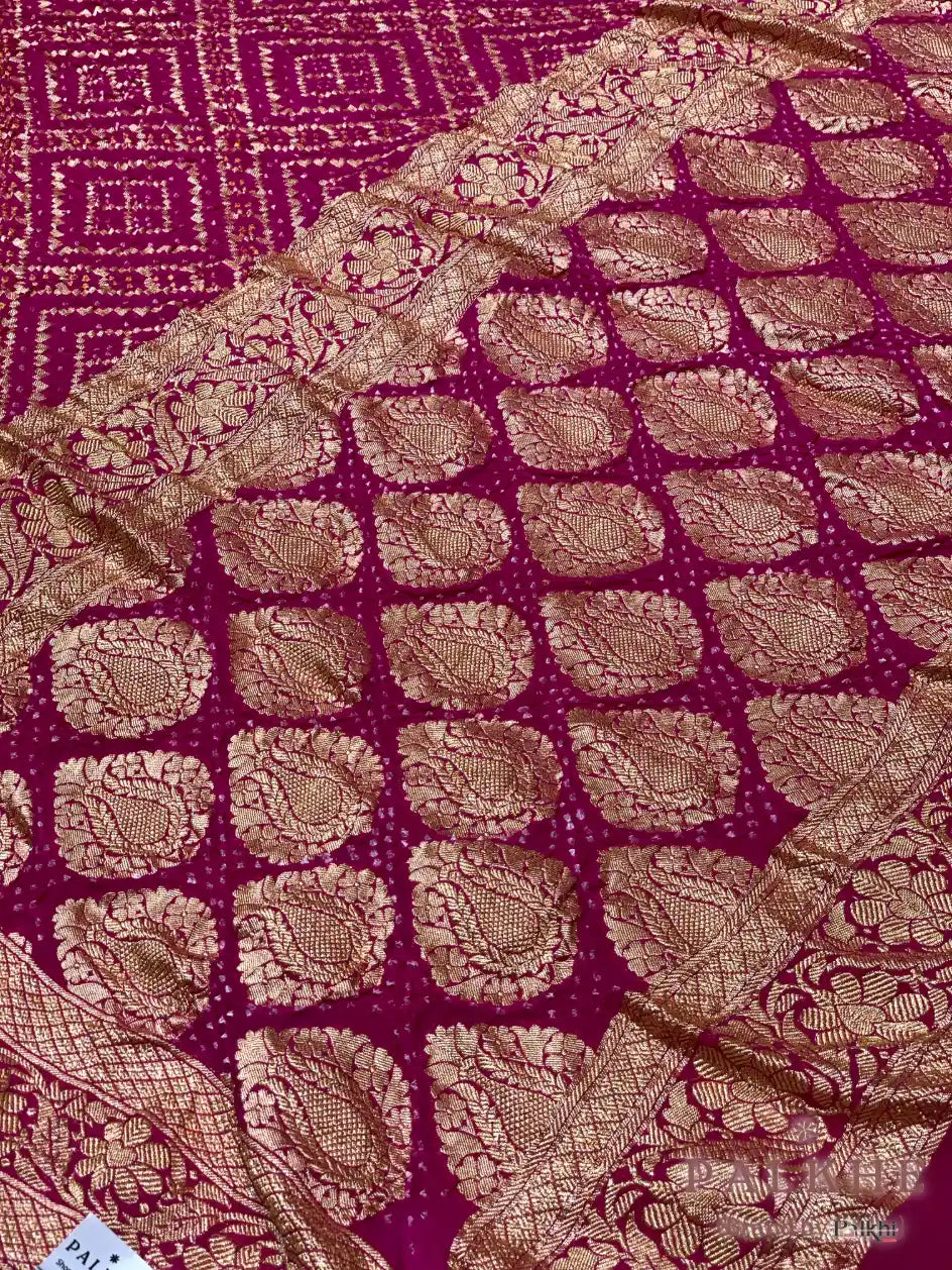 Pink Bandhej in Pure Georgette