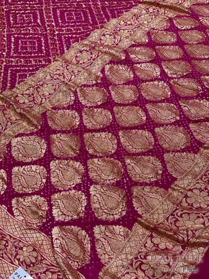 Pink Bandhej in Pure Georgette