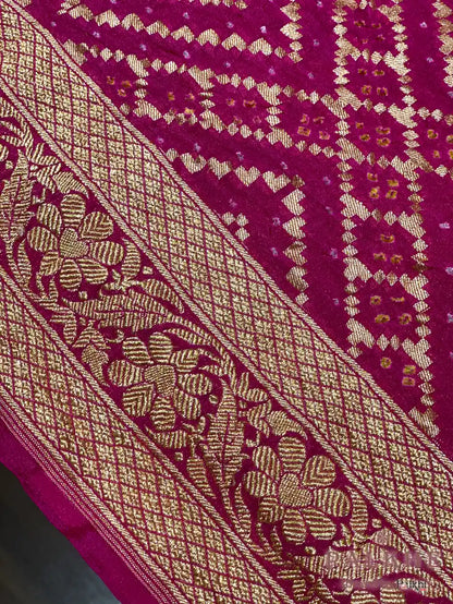 Pink Bandhej in Pure Georgette