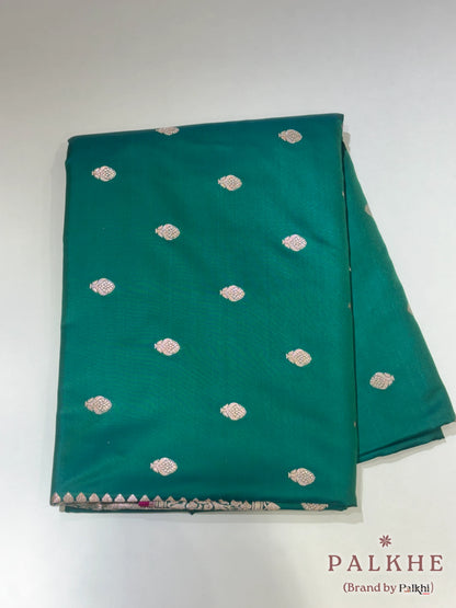 Rama Green Banarasi Buttis in Pure Silk