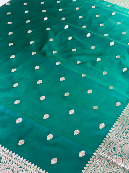 Rama Green Banarasi Buttis in Pure Silk
