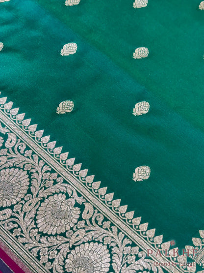 Rama Green Banarasi Buttis in Pure Silk