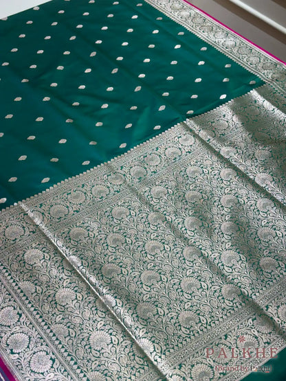 Rama Green Banarasi Buttis in Pure Silk