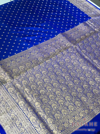 Royal Blue Banarasi Buttis in Pure Silk