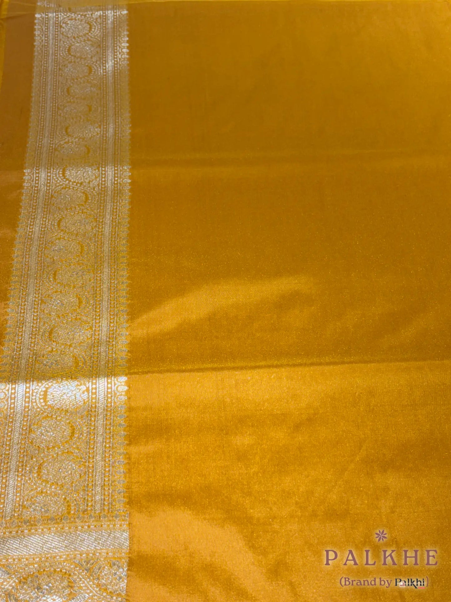 Yellow Banarasi Floral Jaal in Pure Silk