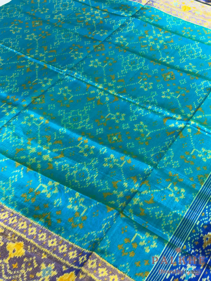 Turquoise Blue Patola in Pure Silk