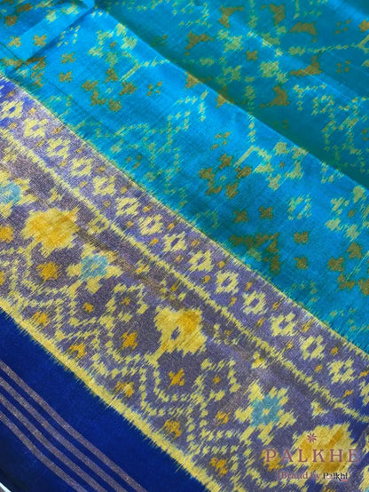 Turquoise Blue Patola in Pure Silk