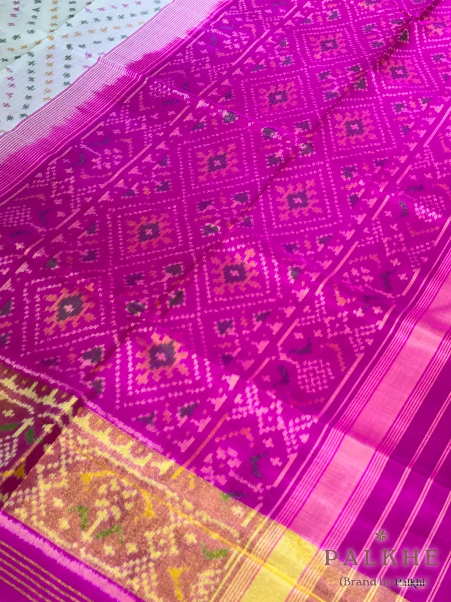 White Patola in Pure Silk