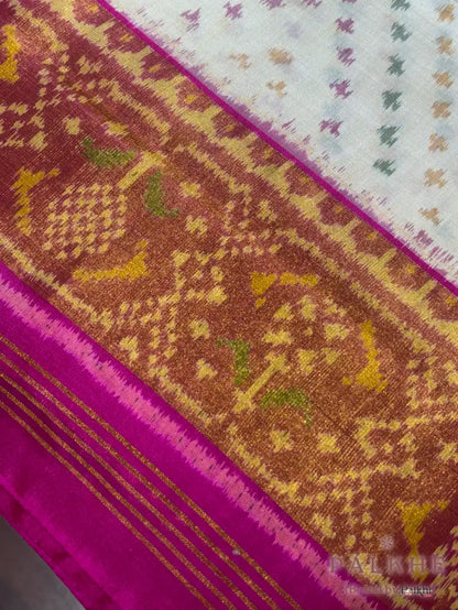 White Patola in Pure Silk