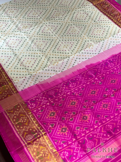 White Patola in Pure Silk