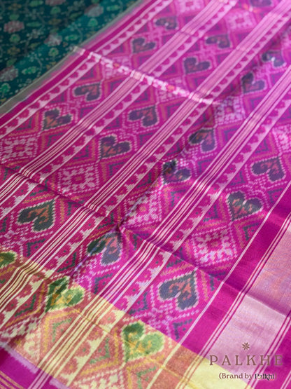 Green Patola in Pure Silk