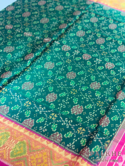 Green Patola in Pure Silk