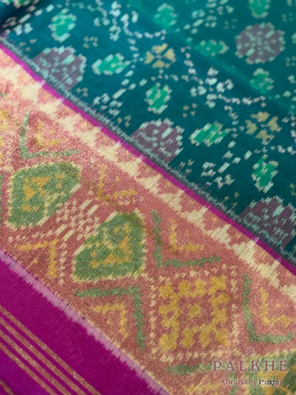 Green Patola in Pure Silk