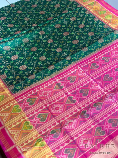 Green Patola in Pure Silk