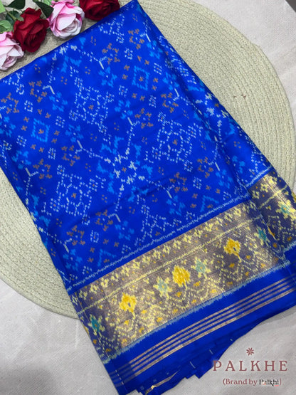 Royal Blue Patola in Semi Silk