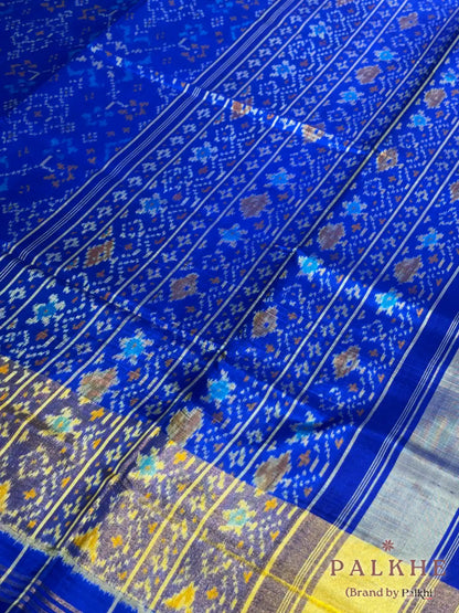 Royal Blue Patola in Semi Silk