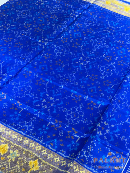 Royal Blue Patola in Semi Silk