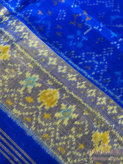 Royal Blue Patola in Semi Silk