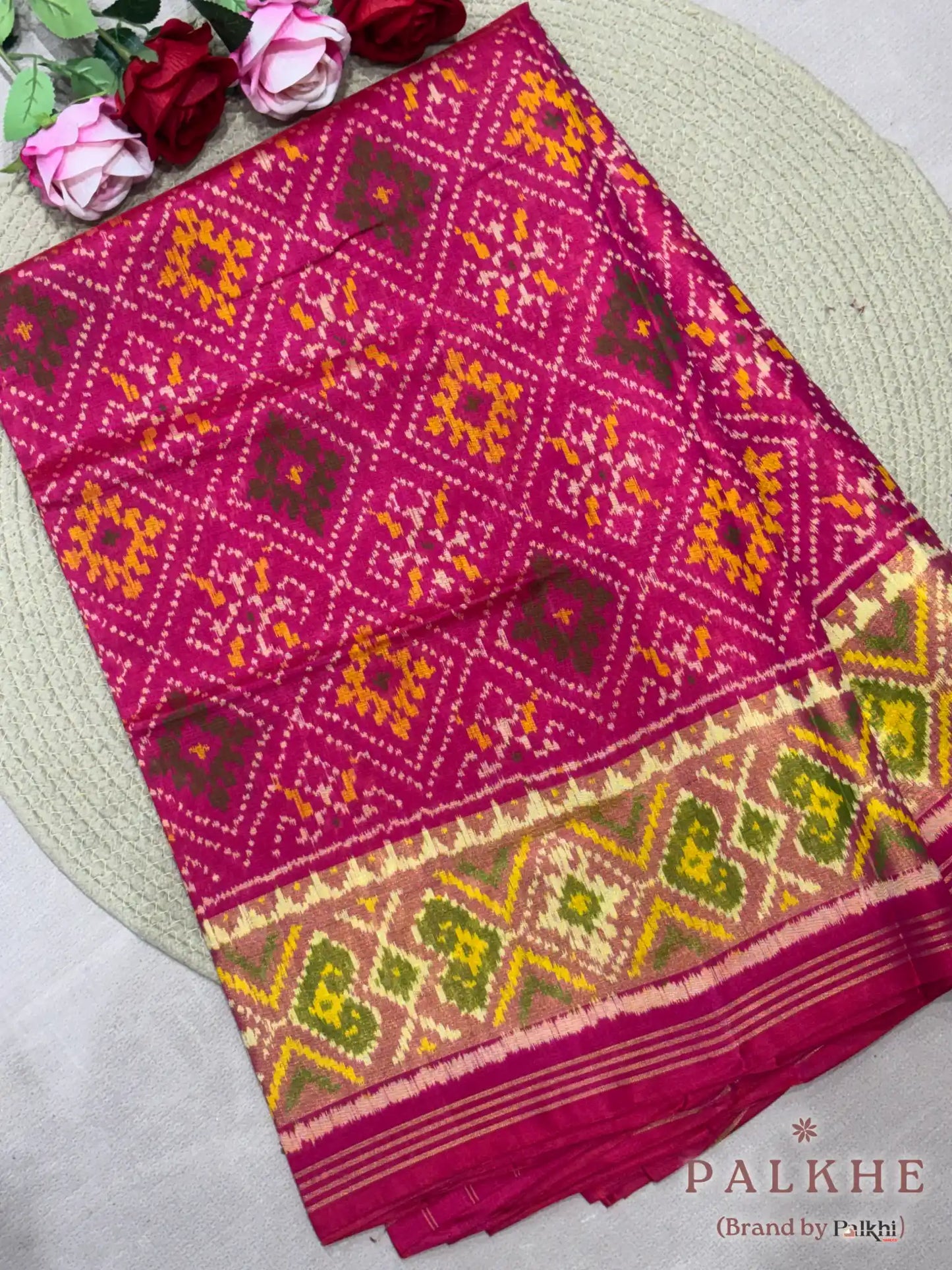 Pink Patola in Pure Silk