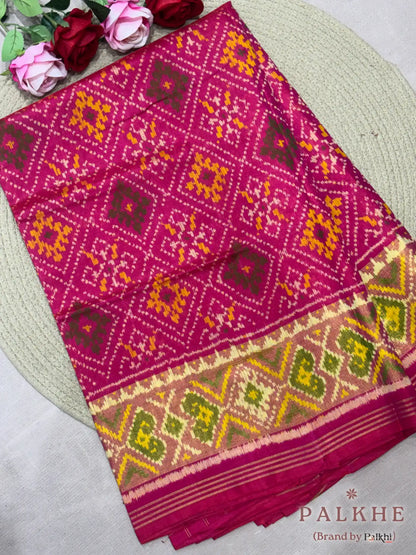 Pink Patola in Pure Silk