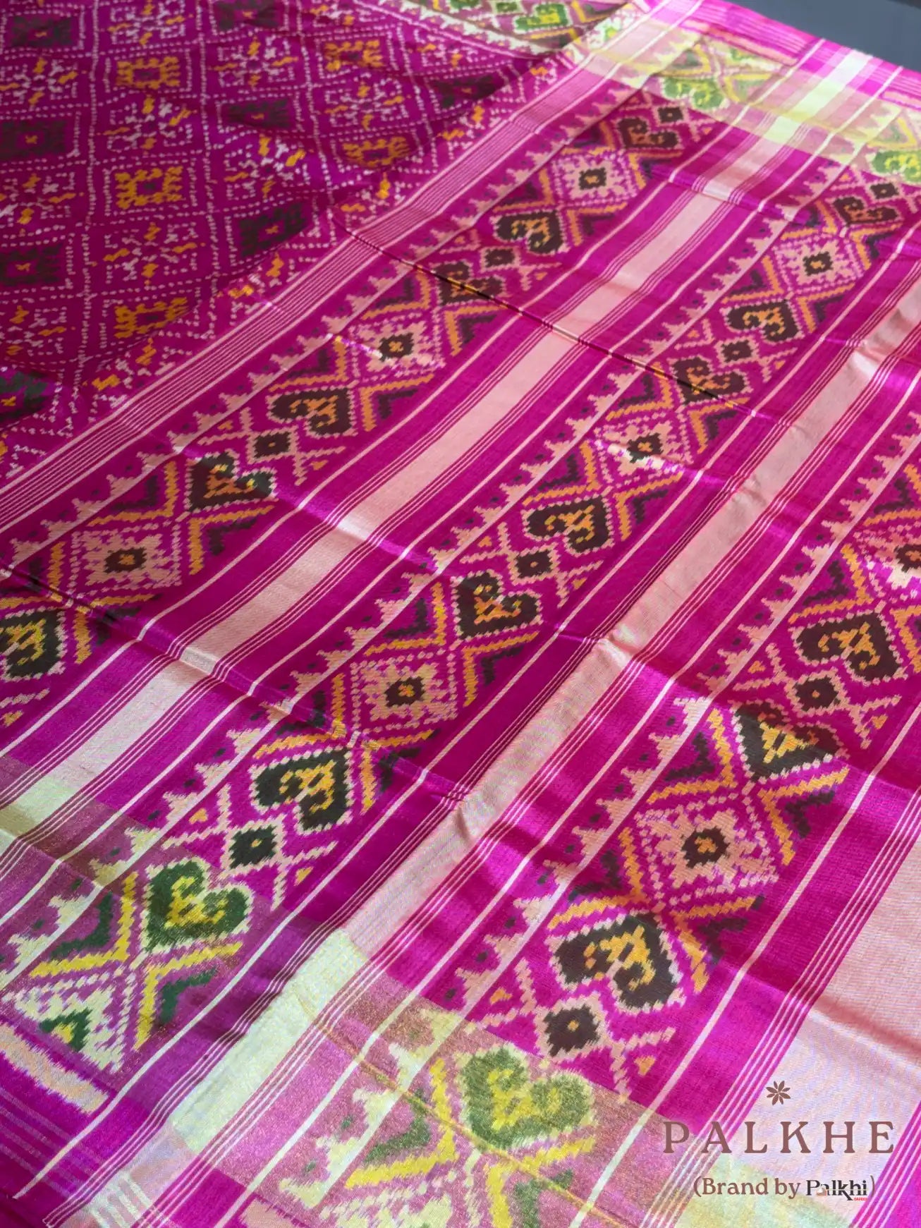 Pink Patola in Pure Silk