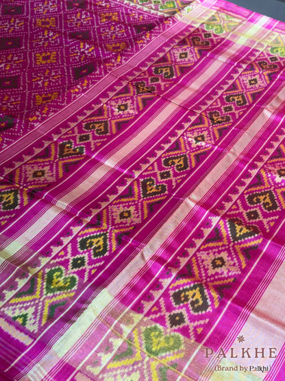 Pink Patola in Pure Silk