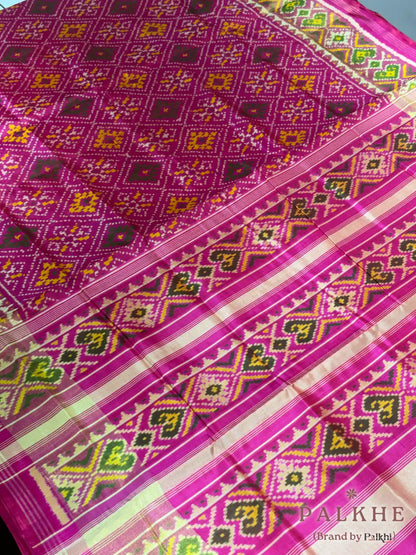 Pink Patola in Pure Silk