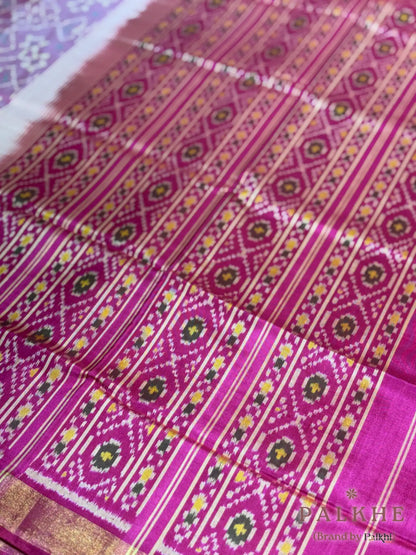 Pink Patola in Tissue Silk