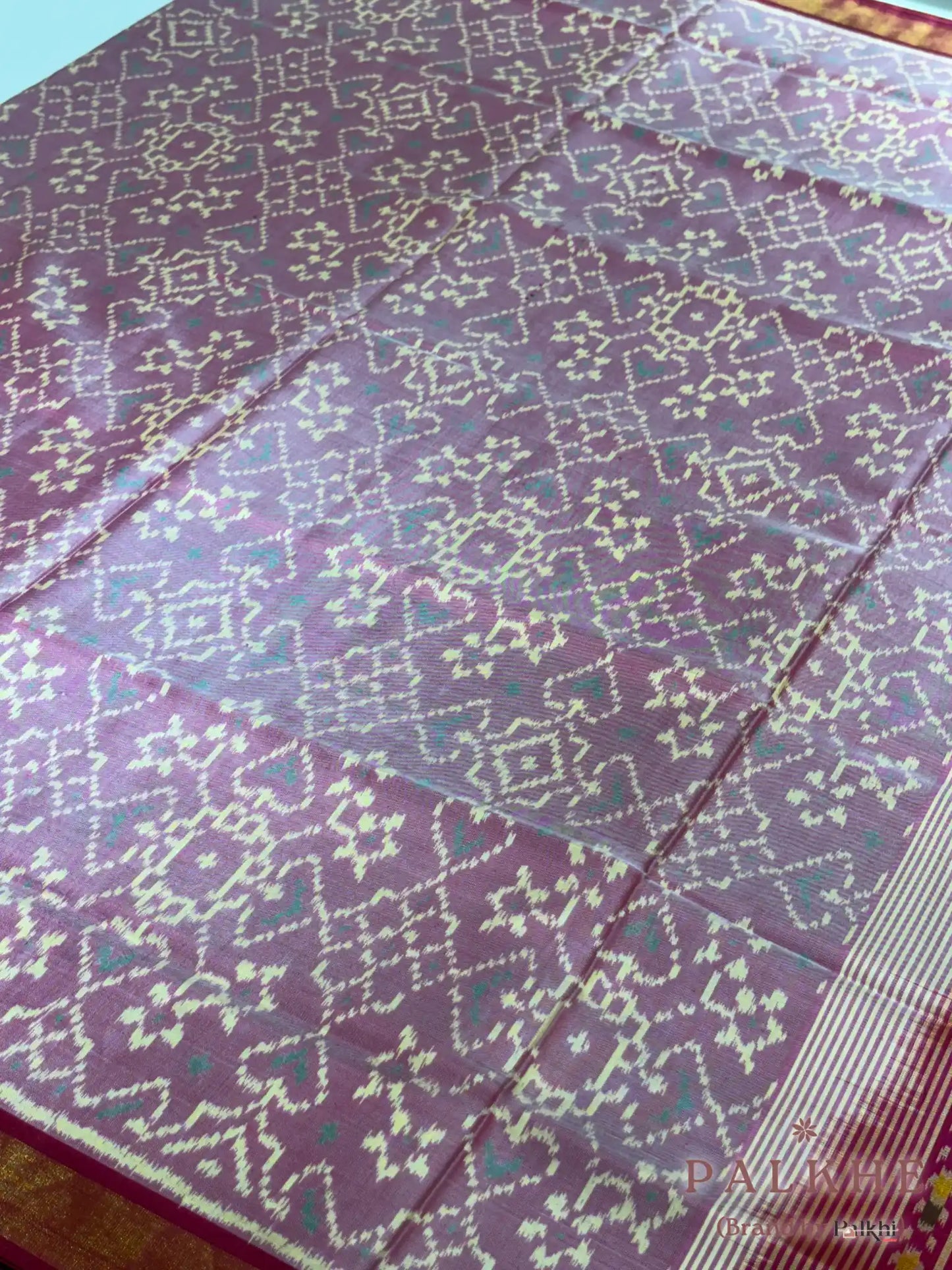 Pink Patola in Tissue Silk