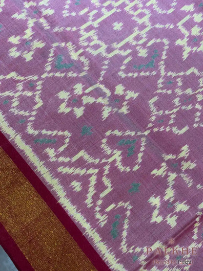 Pink Patola in Tissue Silk