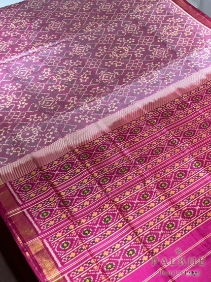 Pink Patola in Tissue Silk