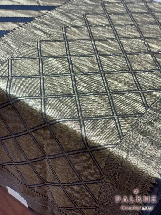 Black & Gold Pure Georgette