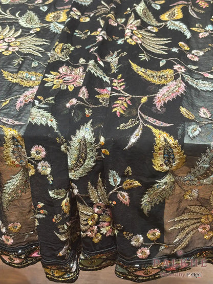 Black Floral Jaal Georgette Fancy x Embroidery