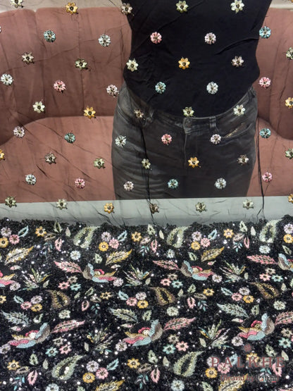 Black Floral Jaal Georgette Fancy x Embroidery