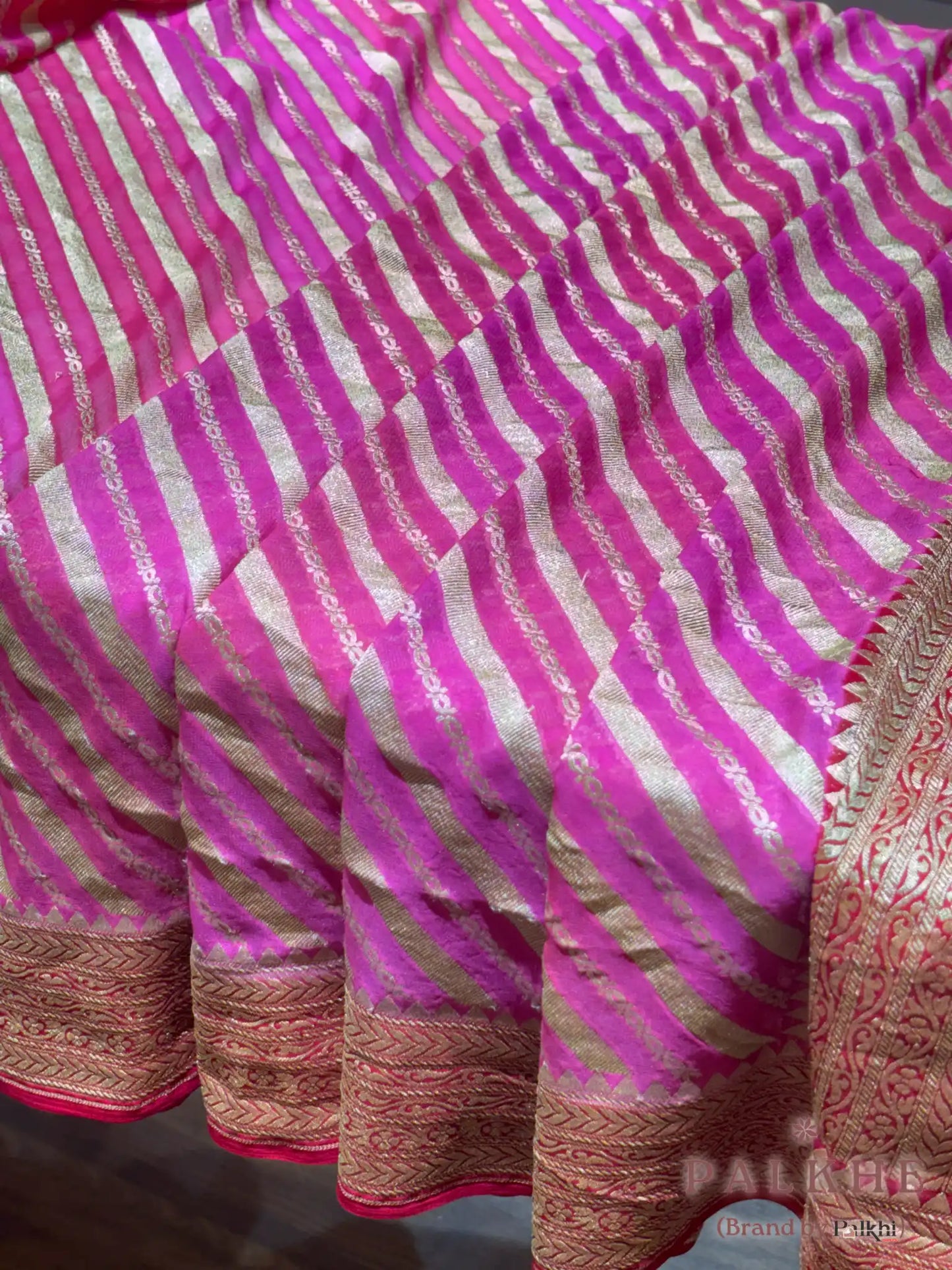 Pink Georgette Lehriya