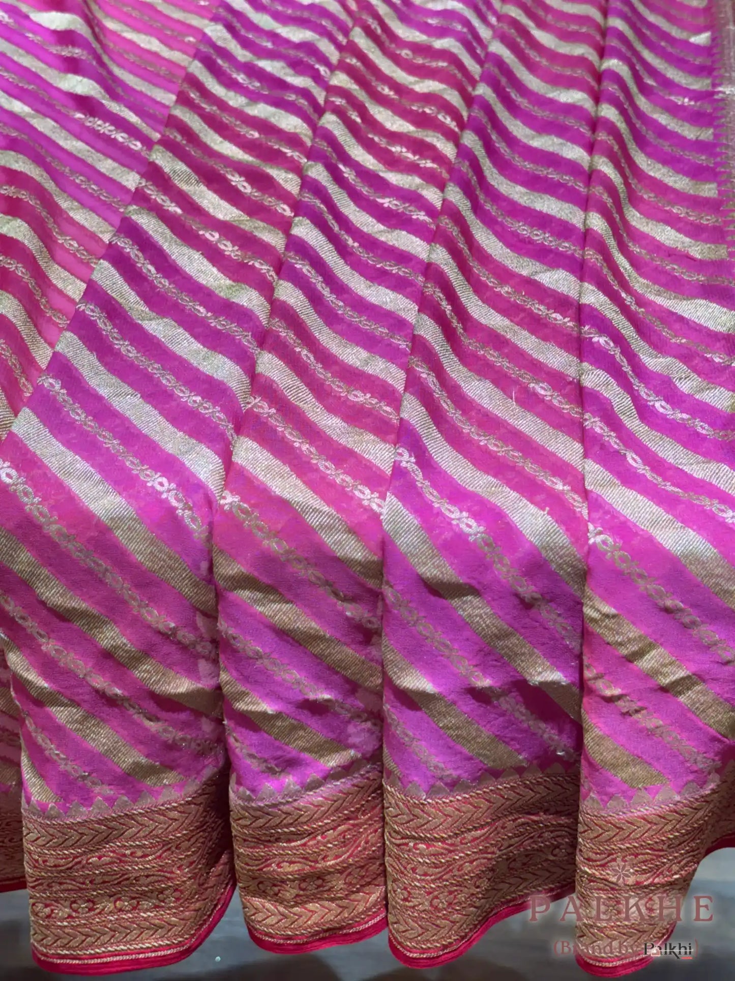 Pink Georgette Lehriya
