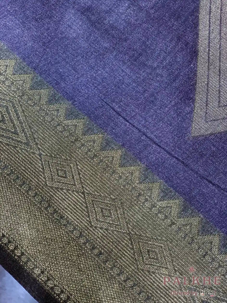Violet Tussar Silk Geometric