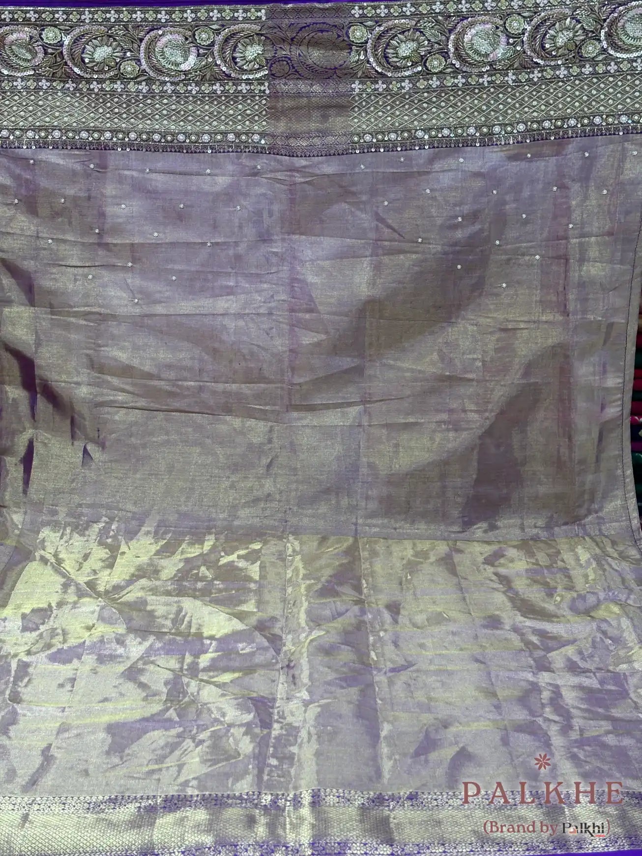 Purple Floral Jaal Pure Kanjivaram x Hand Embroidery