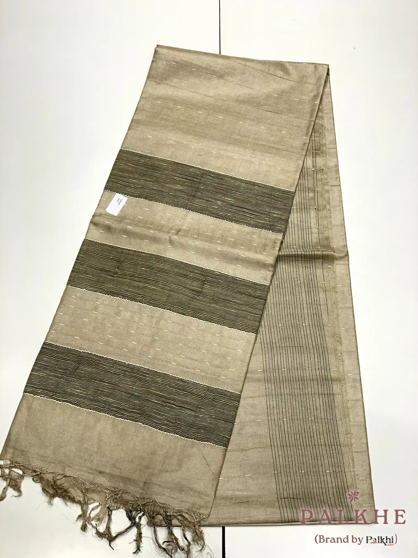 Beige Elegant Minimalist Design in Tussar Silk