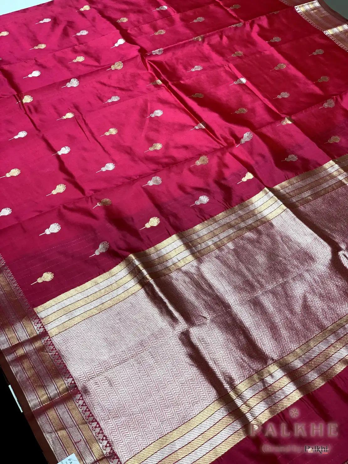 Maroon Banarasi Buttis in Pure Silk