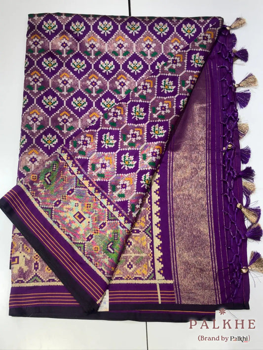 Purple Patola in Pure Soft Silk