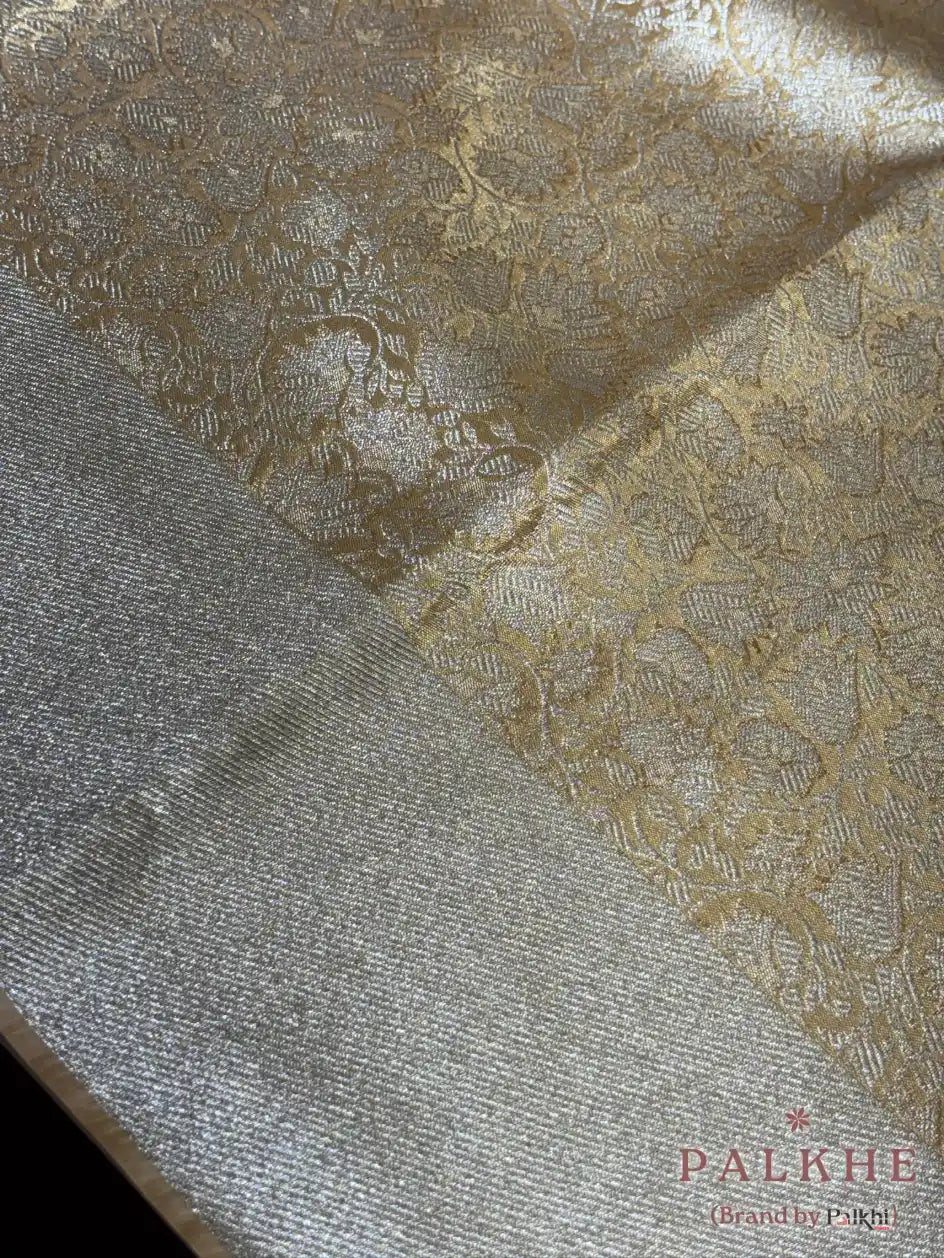 Gold Kanjivaram Floral Jaal in Pure Silk
