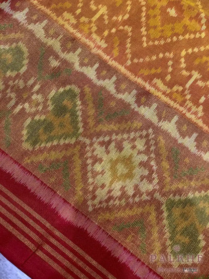 Mustard Yellow Patola in Pure Silk