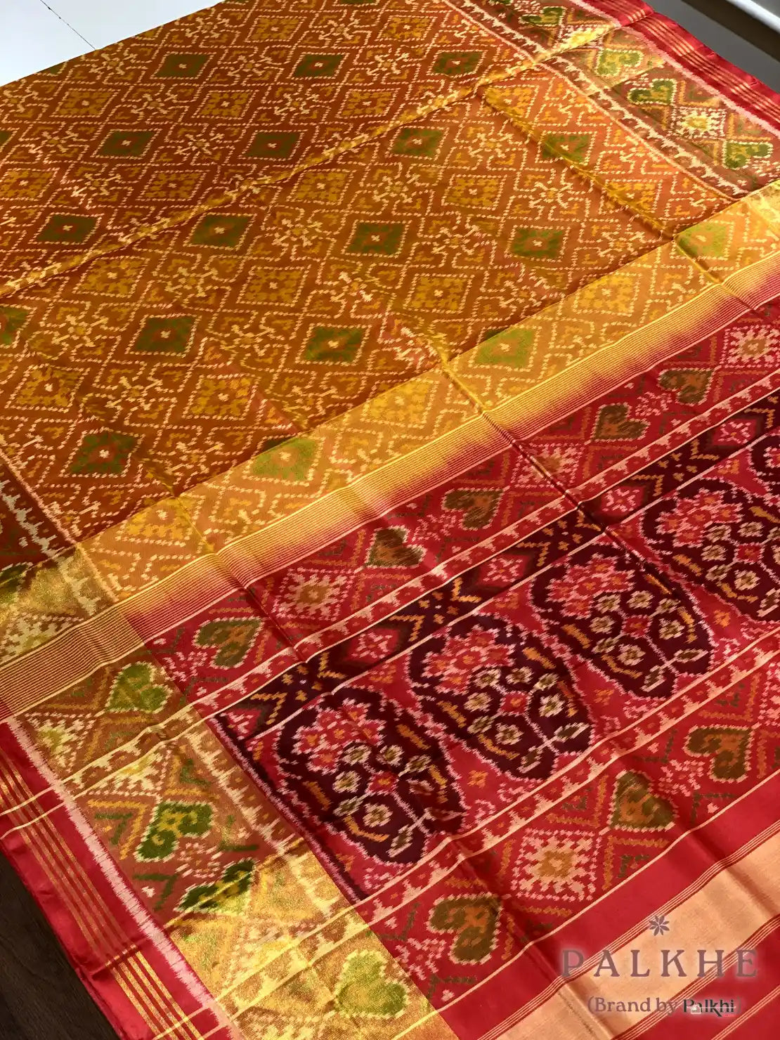 Mustured Yellow Patola in Pure Silk
