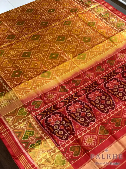 Mustard Yellow Patola in Pure Silk