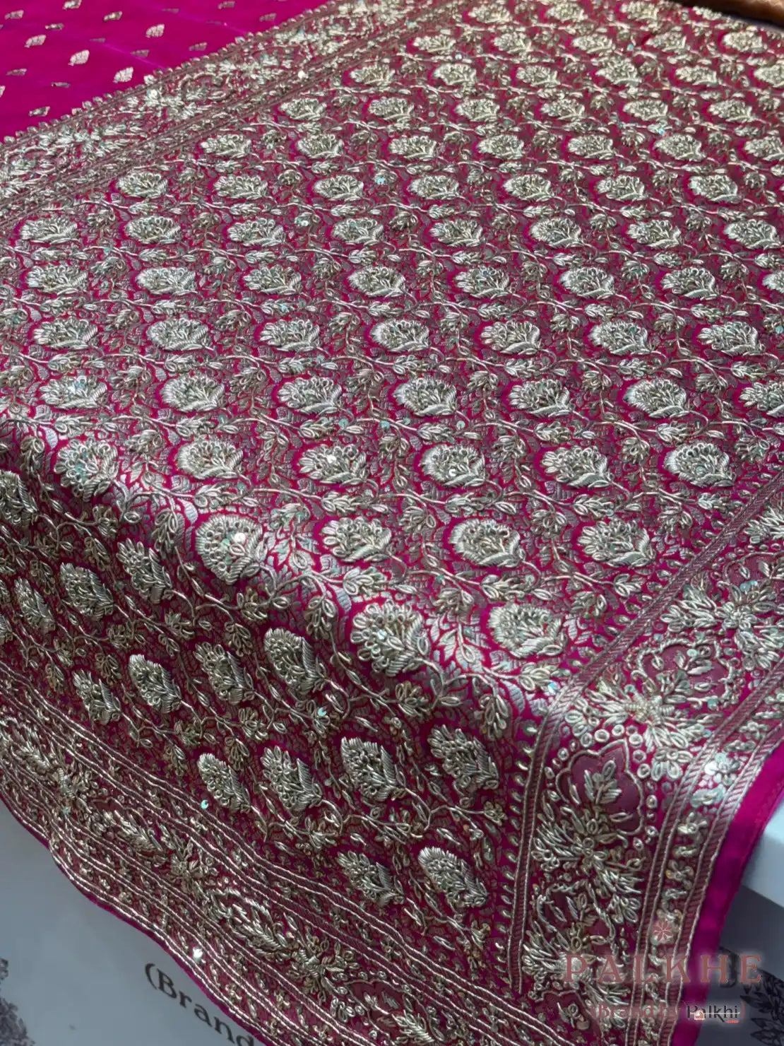 Pink Pure Silk Banarasi x Hand Embroidery